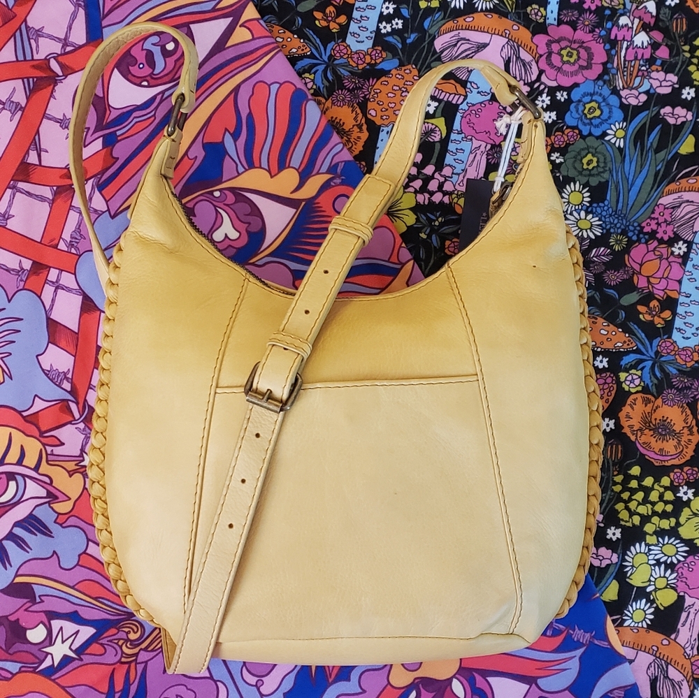 NWT American Leather Co. Katy Crossbody Bag Colorway Tender Yellow Smooth